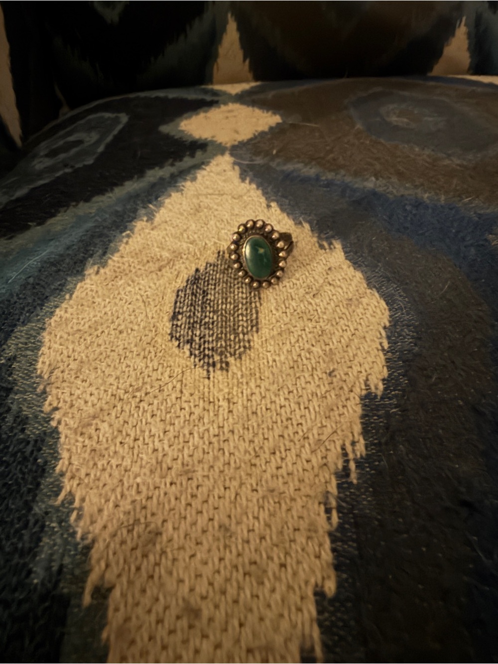 Silver tone Green Stone Ring - Women Jewelry